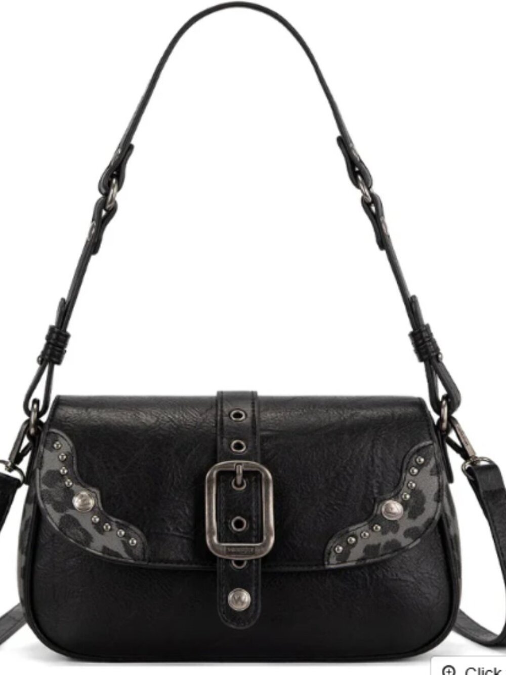 Wrangler Western buckle Studded Shoulder Crossbody Bag Black NWT